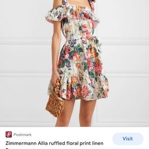 Zimmermann Allia linen dress with tie. Size 3, NWOT. Never worn.